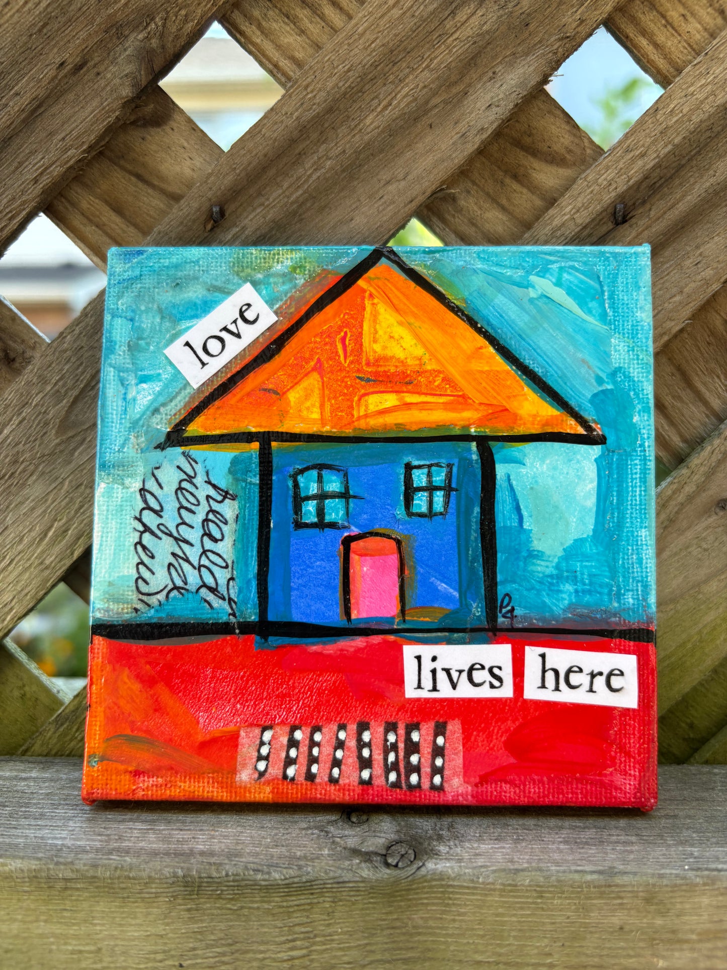 Love (12/100) |  Original 4x4 Mini House Canvas