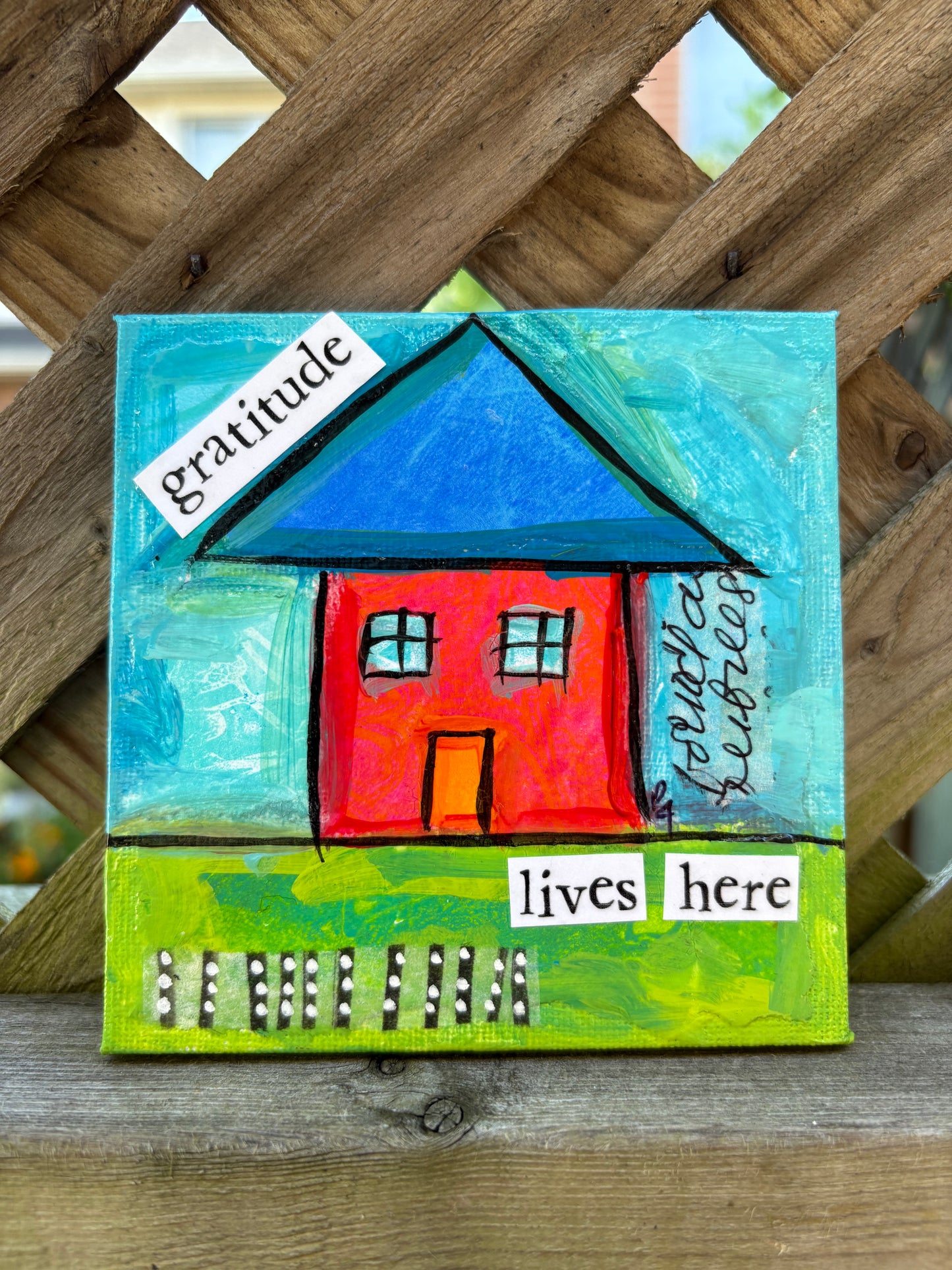 Gratitude (15/100) |  Original 4x4 Mini House Canvas