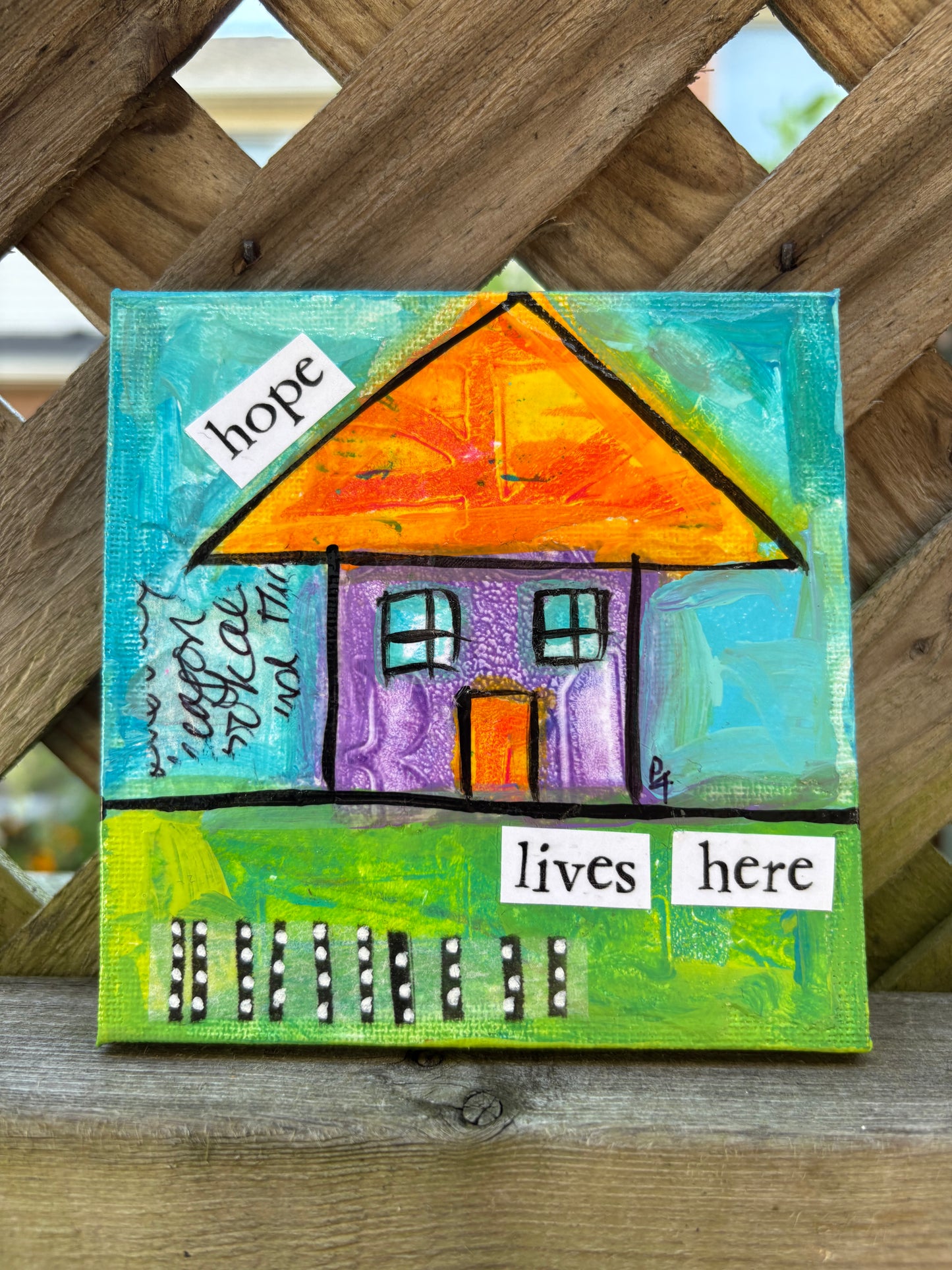 Hope (18/100) |  Original 4x4 Mini House Canvas