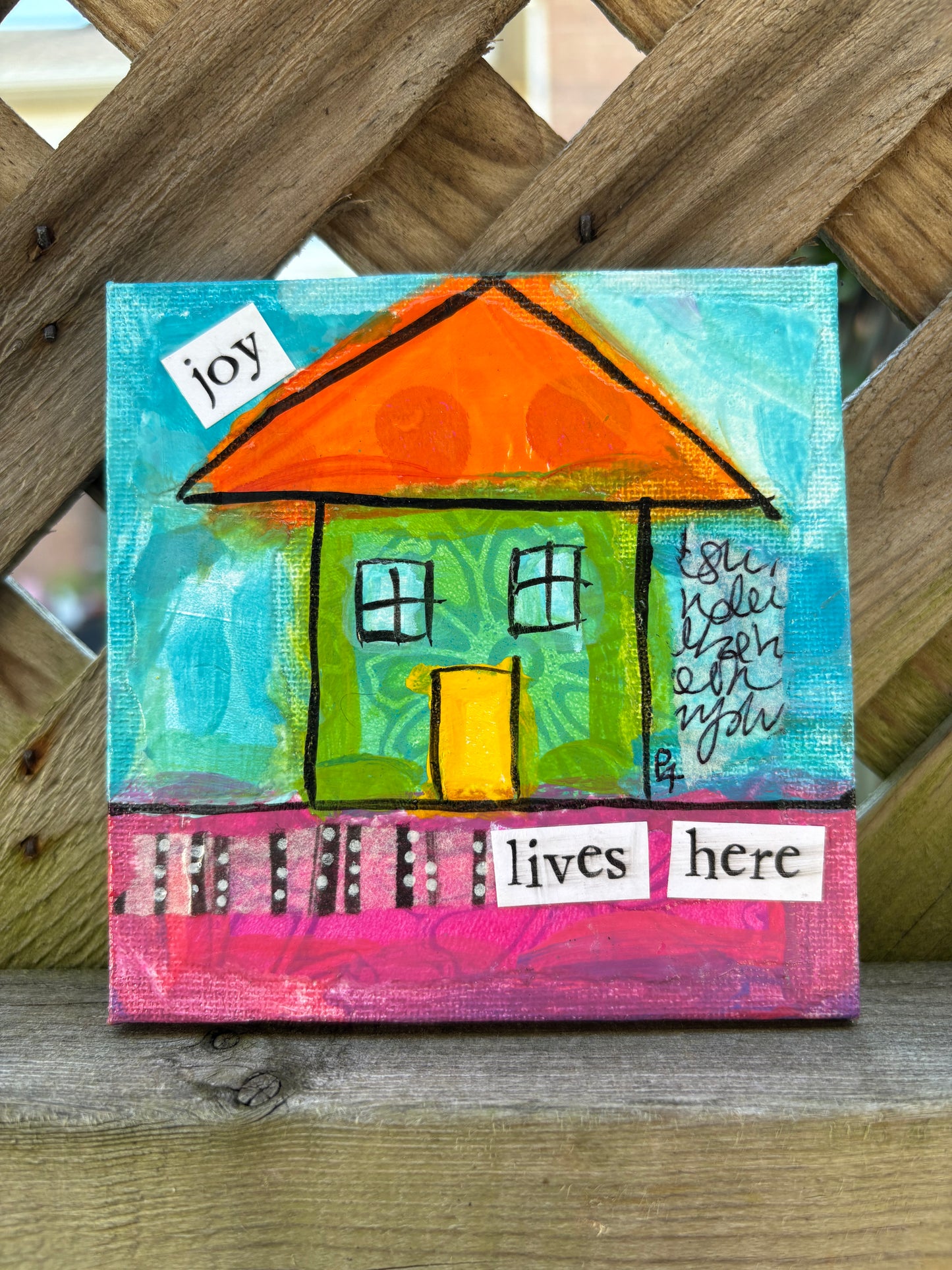 Joy (1/100) |  Original 4x4 Mini House Canvas