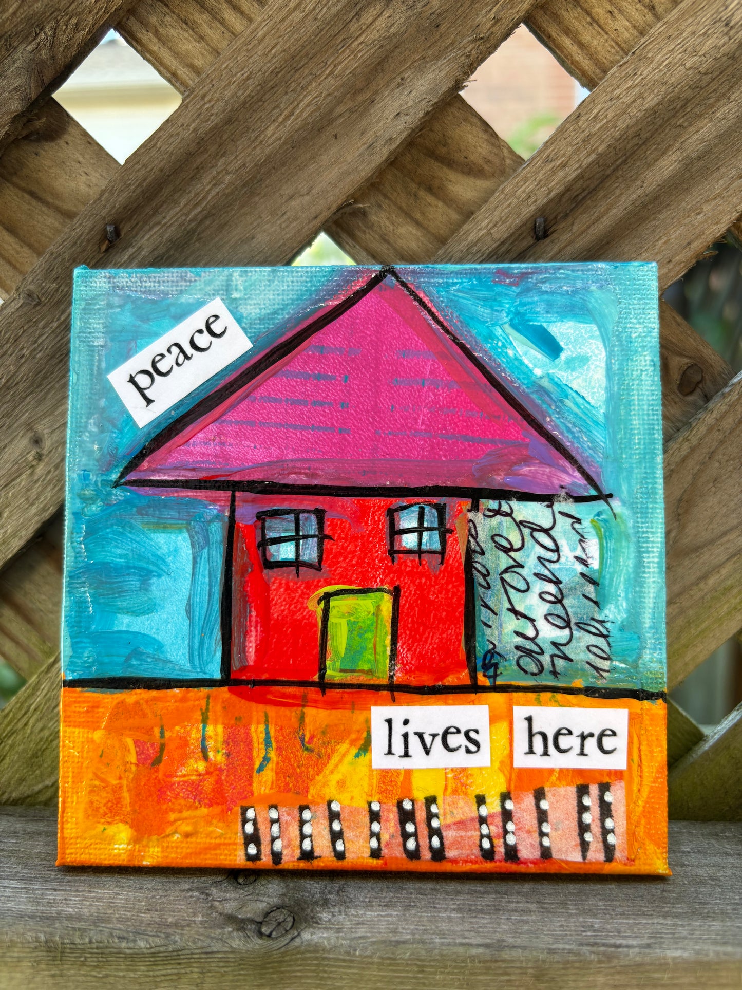 Peace (25/100) |  Original 4x4 Mini House Canvas