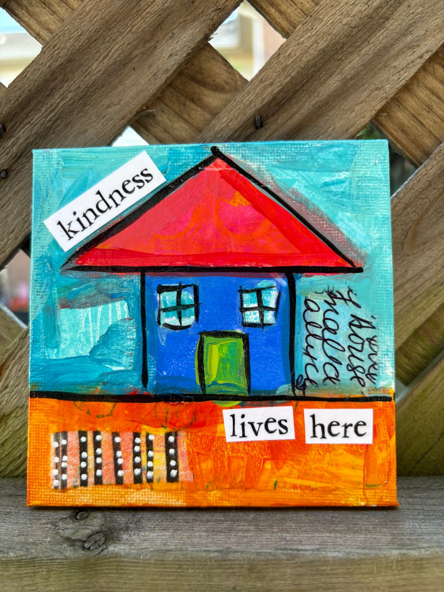 Kindness (28/100) |  Original 4x4 Mini House Canvas