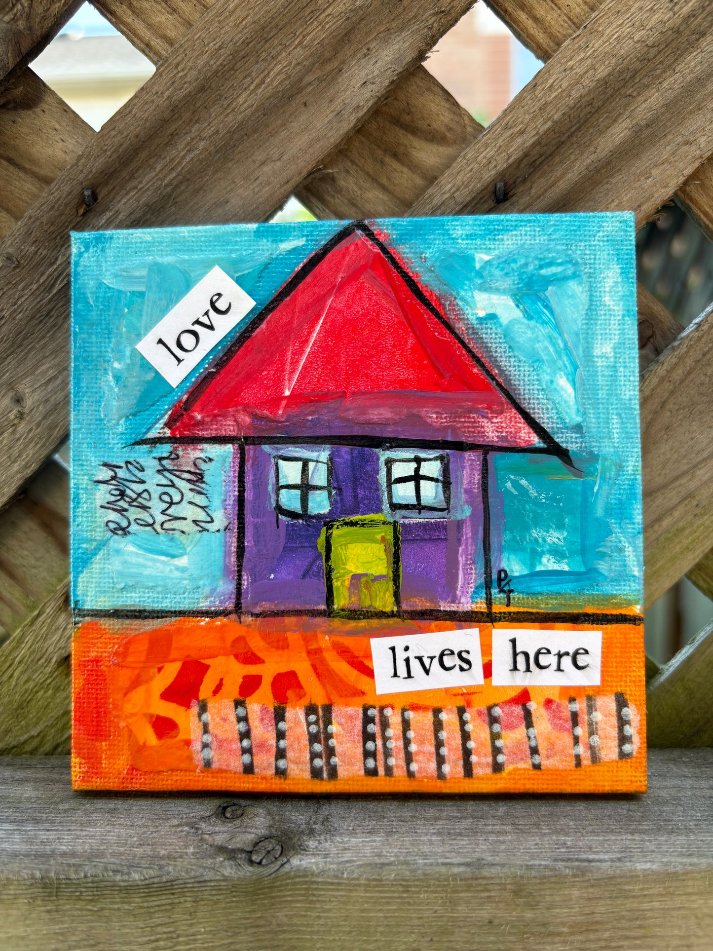 Love (2/100) |  Original 4x4 Mini House Canvas