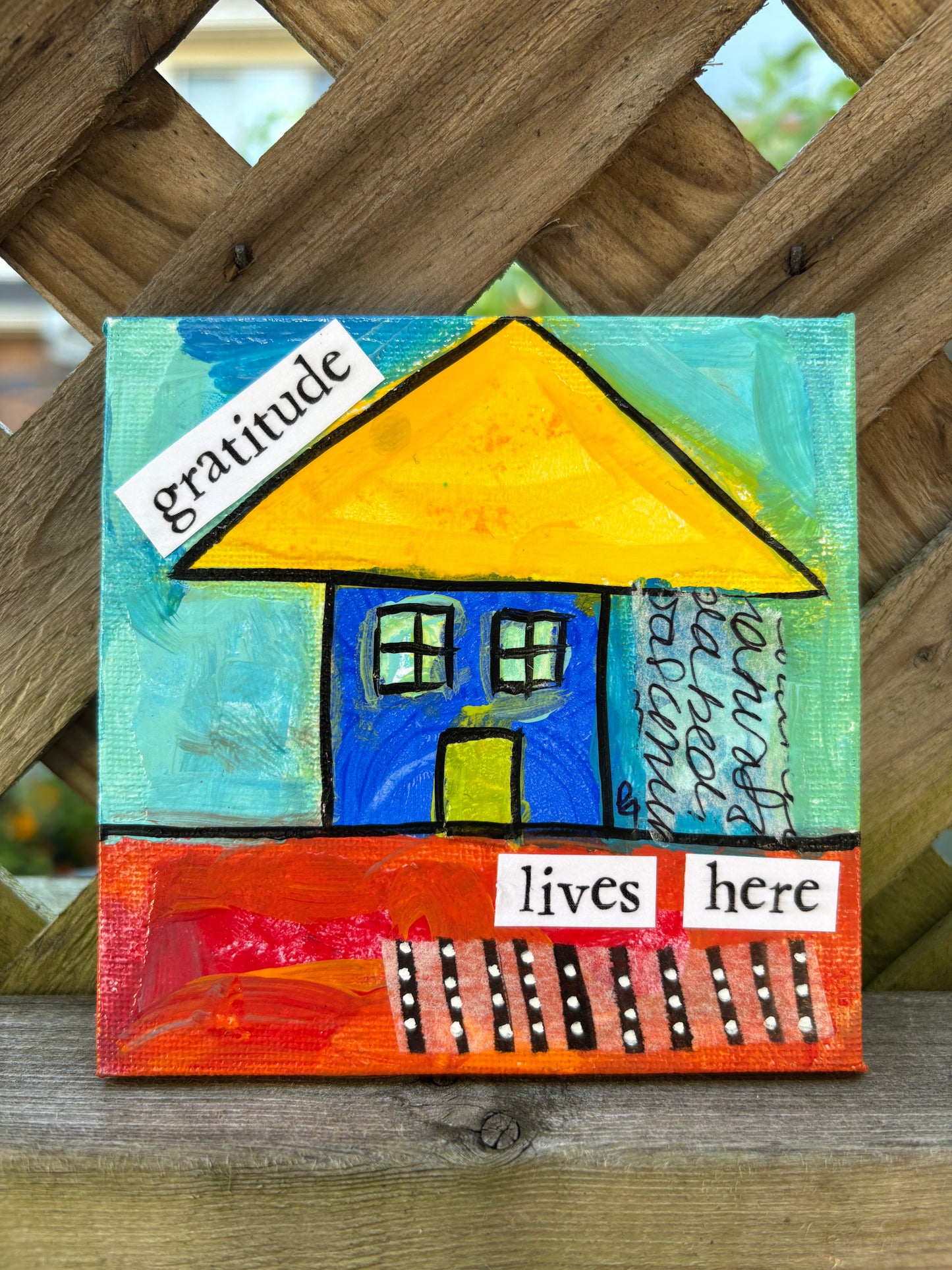Gratitude (33/100) |  Original 4x4 Mini House Canvas