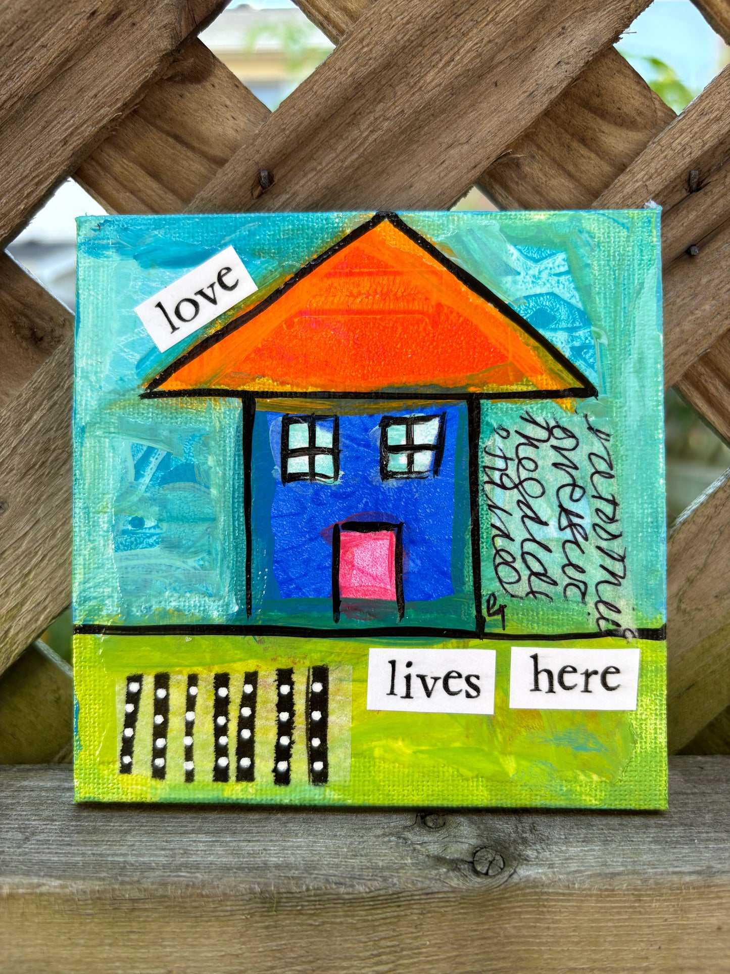 Love (34/100) |  Original 4x4 Mini House Canvas