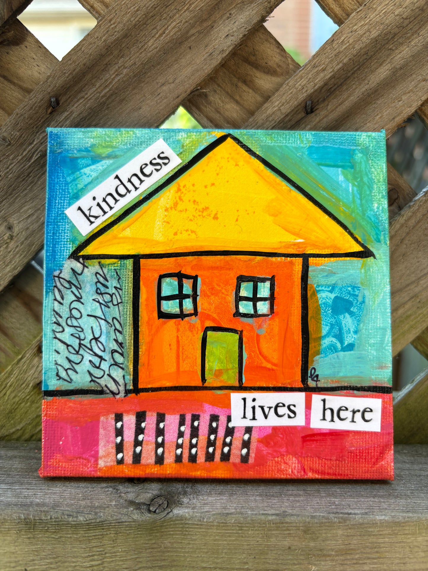 Kindness (35/100) |  Original 4x4 Mini House Canvas