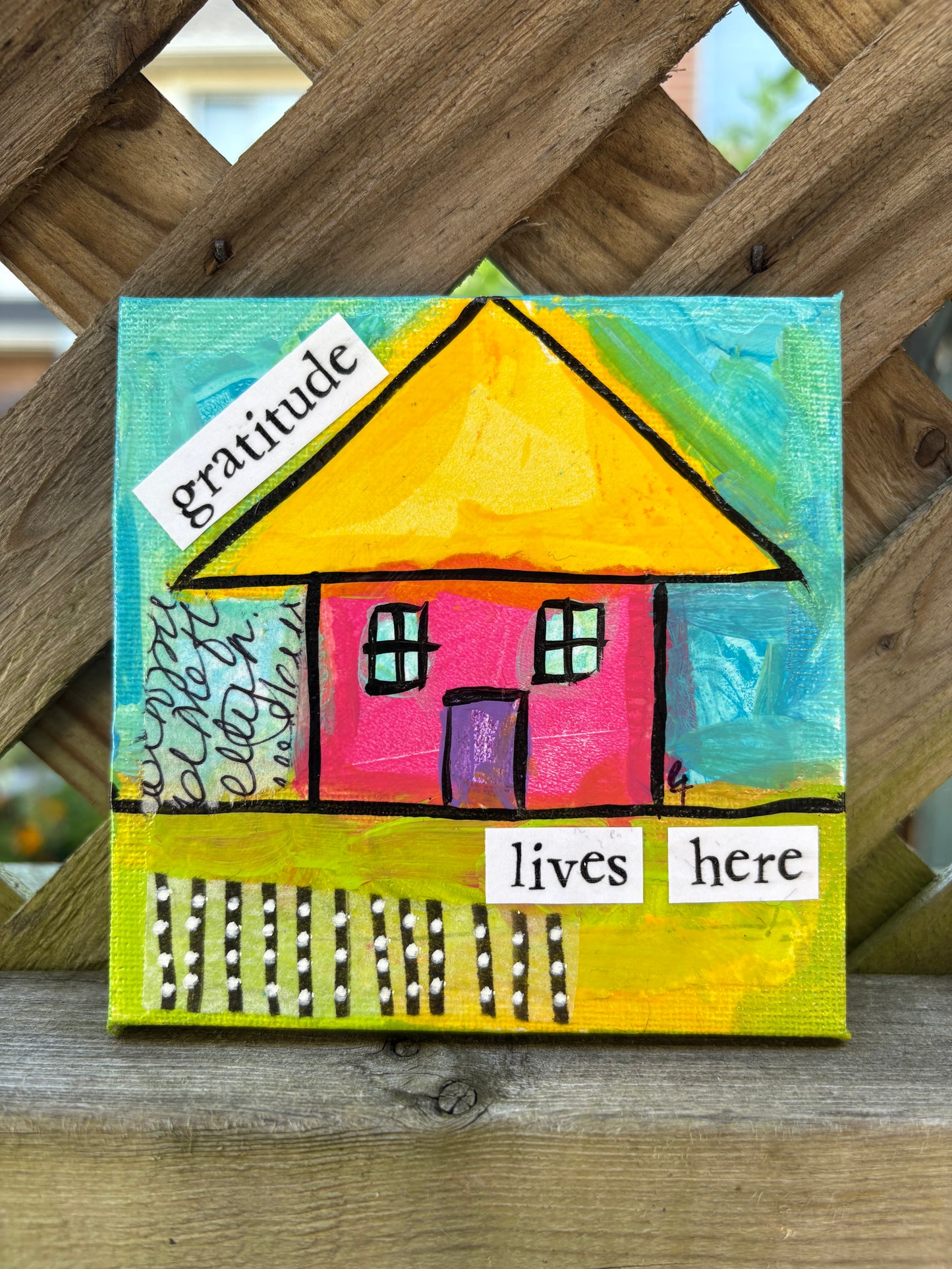Gratitude (36/100) |  Original 4x4 Mini House Canvas