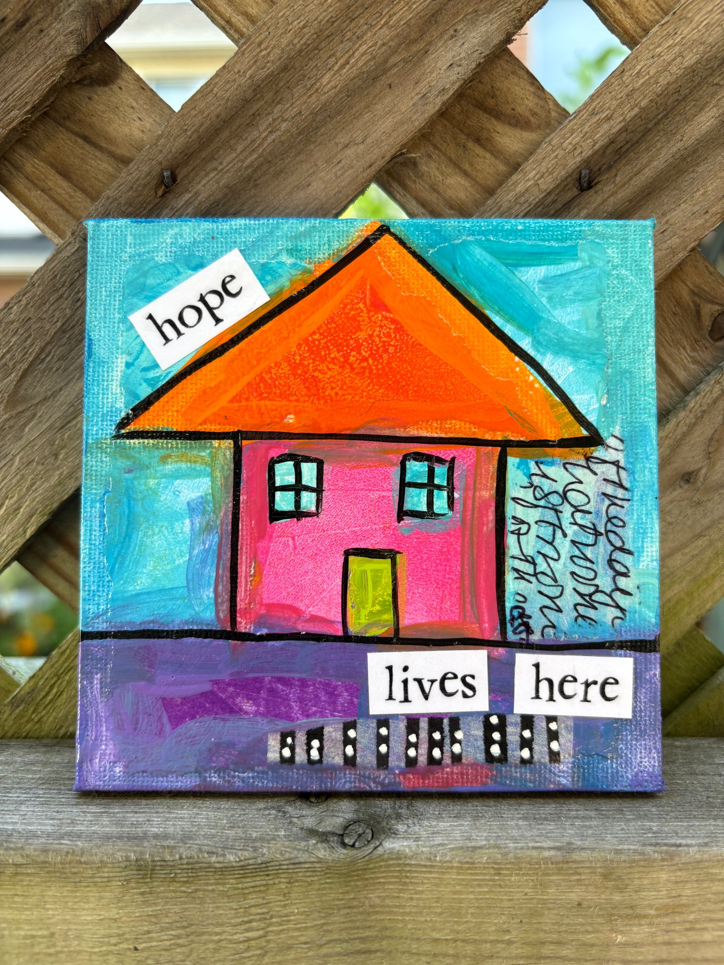 Hope (37/100) |  Original 4x4 Mini House Canvas