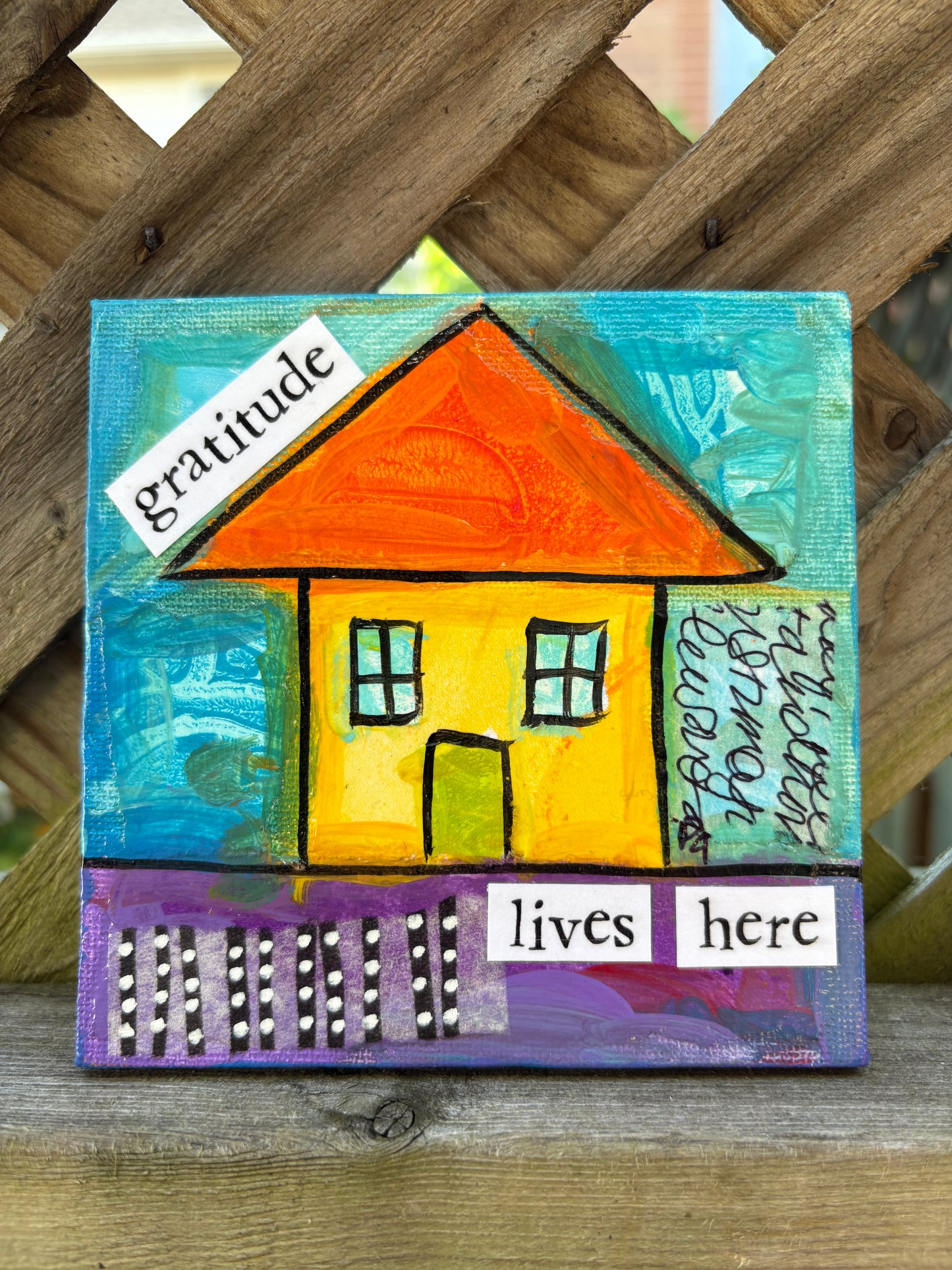Gratitude (38/100) |  Original 4x4 Mini House Canvas