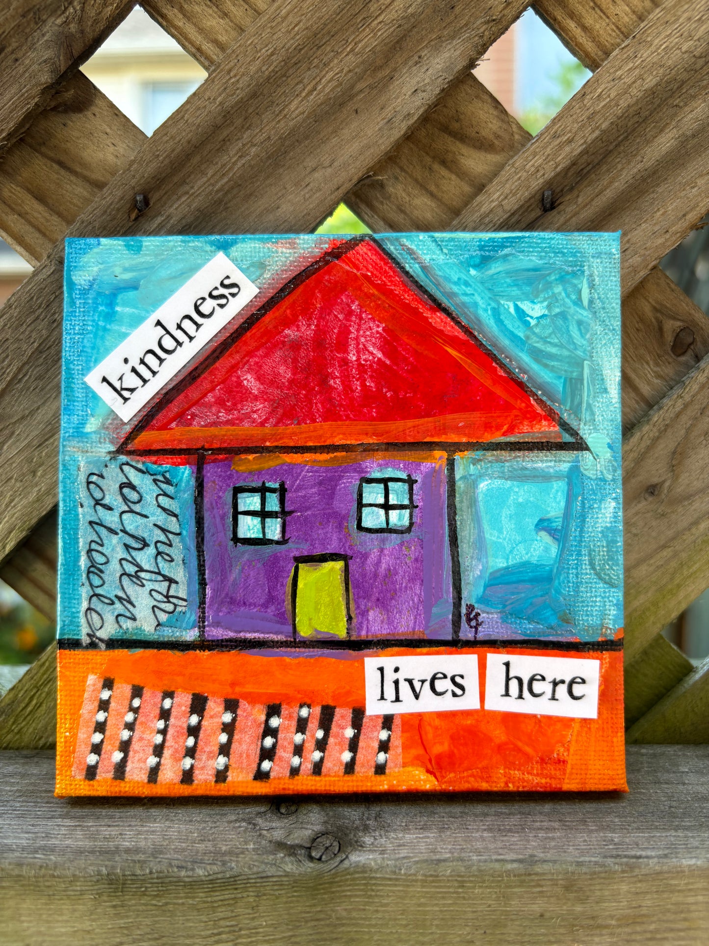 Kindness (39/100) |  Original 4x4 Mini House Canvas