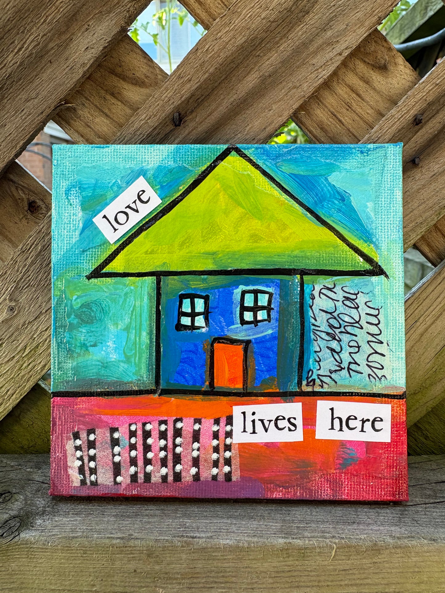 Love (41/100) |  Original 4x4 Mini House Canvas