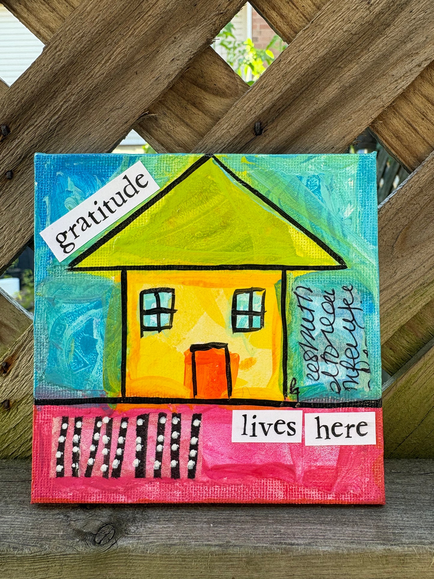 Gratitude(44/100) |  Original 4x4 Mini House Canvas