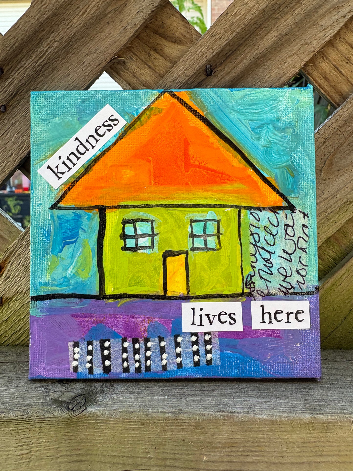 Kindness(46/100) |  Original 4x4 Mini House Canvas