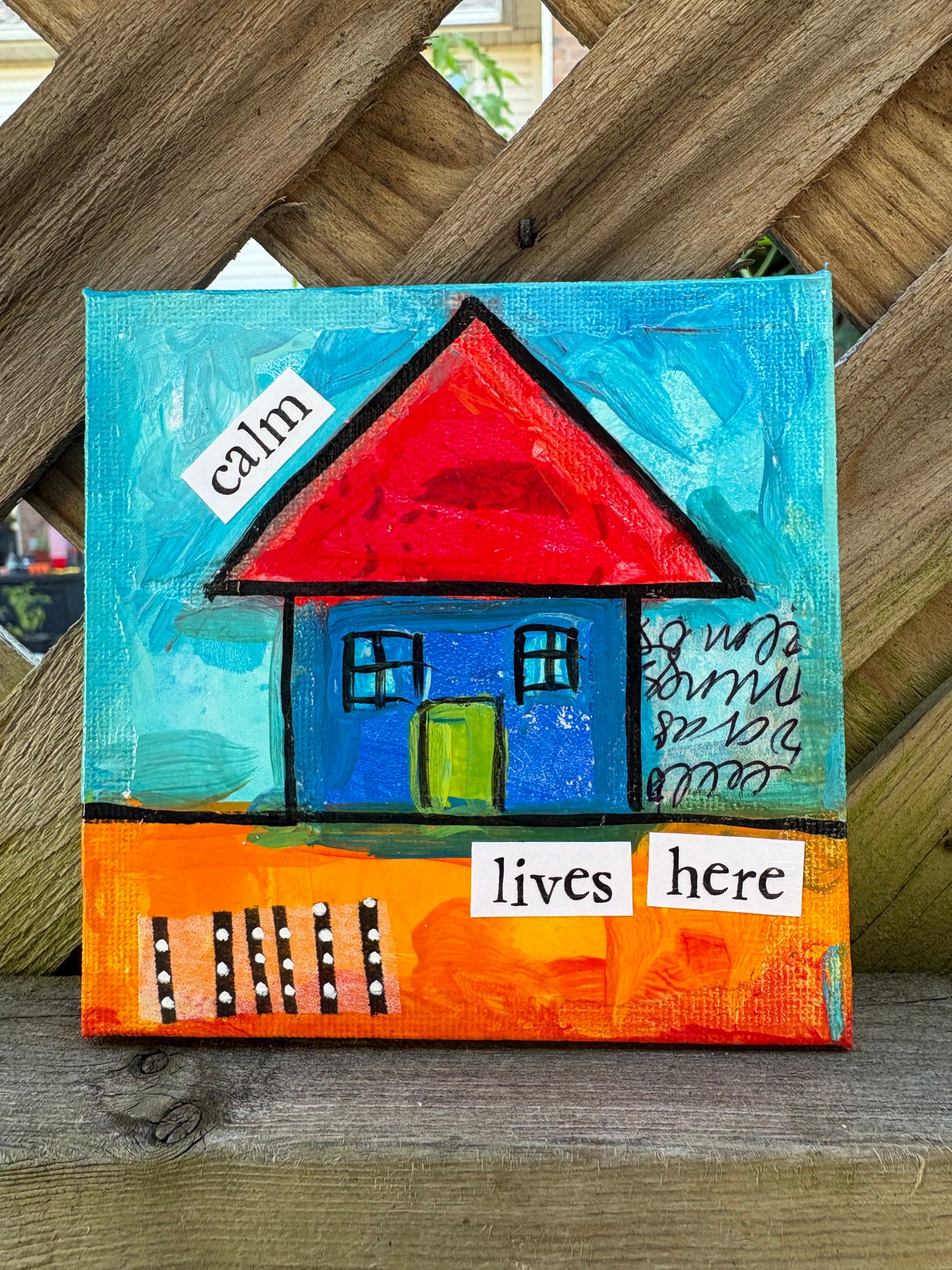 Calm(49/100) |  Original 4x4 Mini House Canvas
