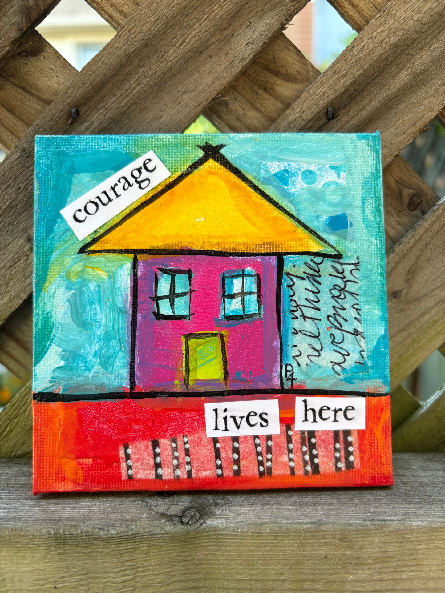 Courage (6/100) |  Original 4x4 Mini House Canvas