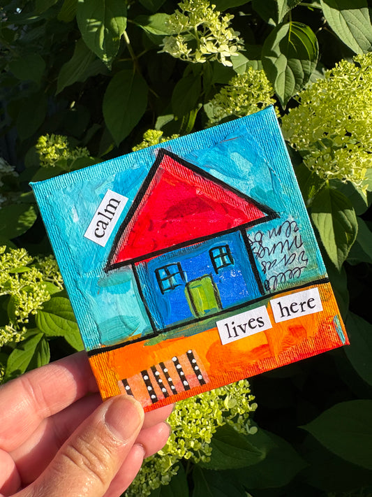 Calm(49/100) |  Original 4x4 Mini House Canvas