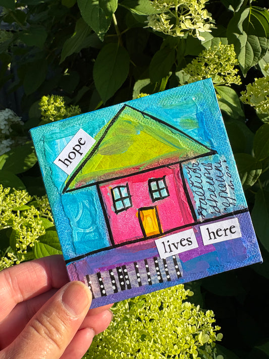 Hope(48/100) |  Original 4x4 Mini House Canvas