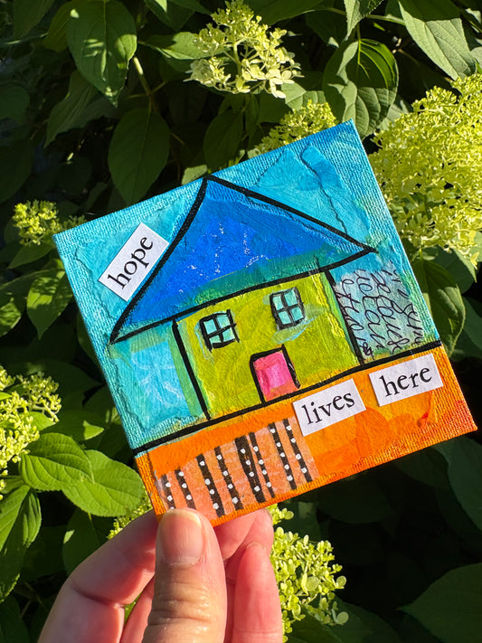 Hope(47/100) |  Original 4x4 Mini House Canvas