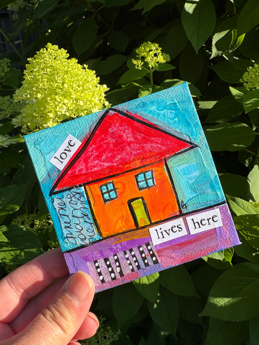 Love (40/100) |  Original 4x4 Mini House Canvas