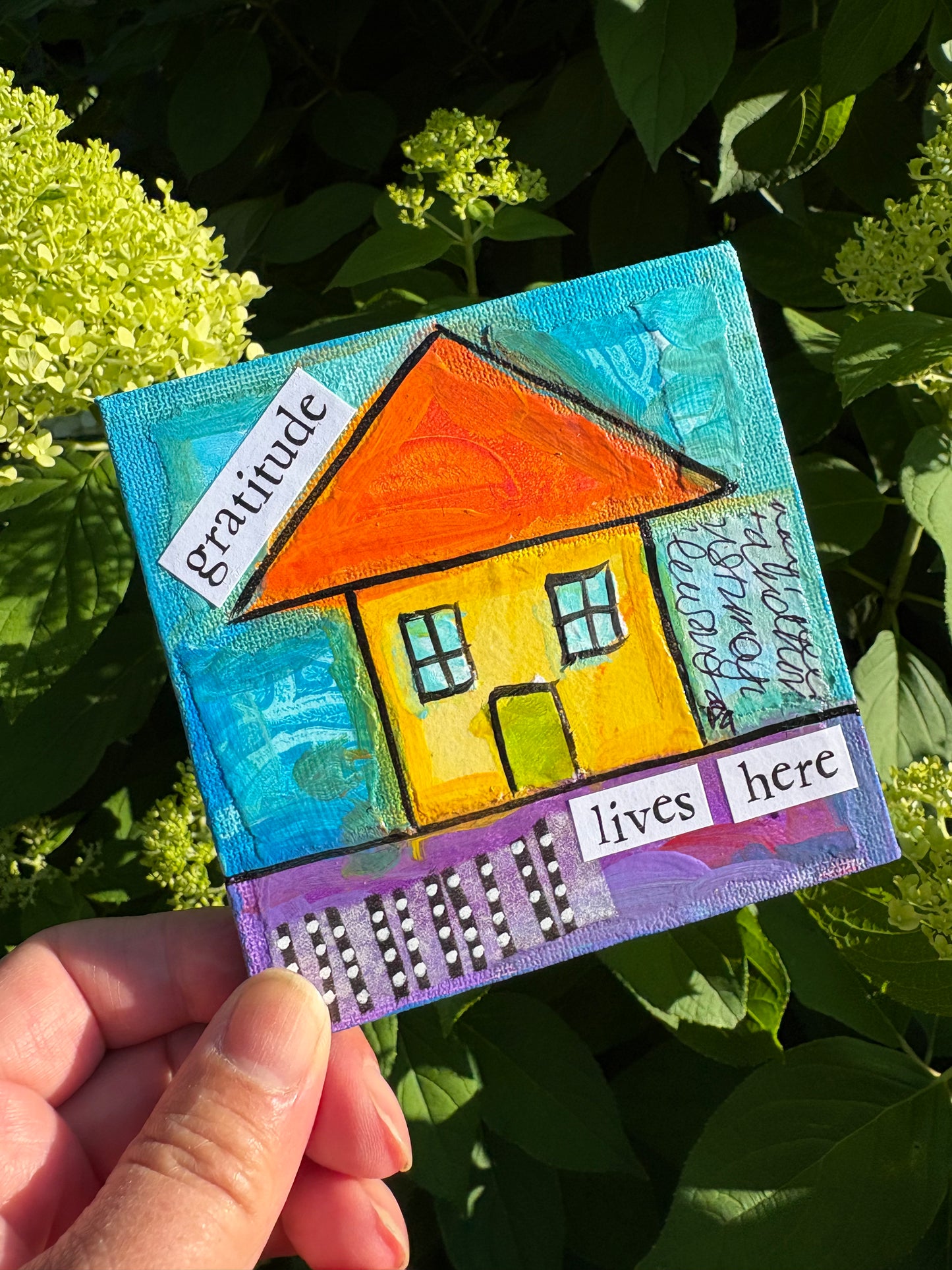 Gratitude (38/100) |  Original 4x4 Mini House Canvas