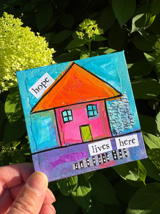 Hope (37/100) |  Original 4x4 Mini House Canvas