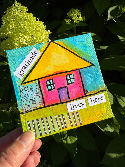 Gratitude (36/100) |  Original 4x4 Mini House Canvas