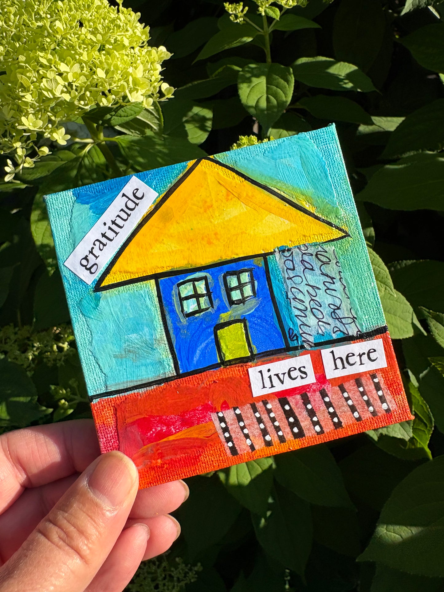 Gratitude (33/100) |  Original 4x4 Mini House Canvas