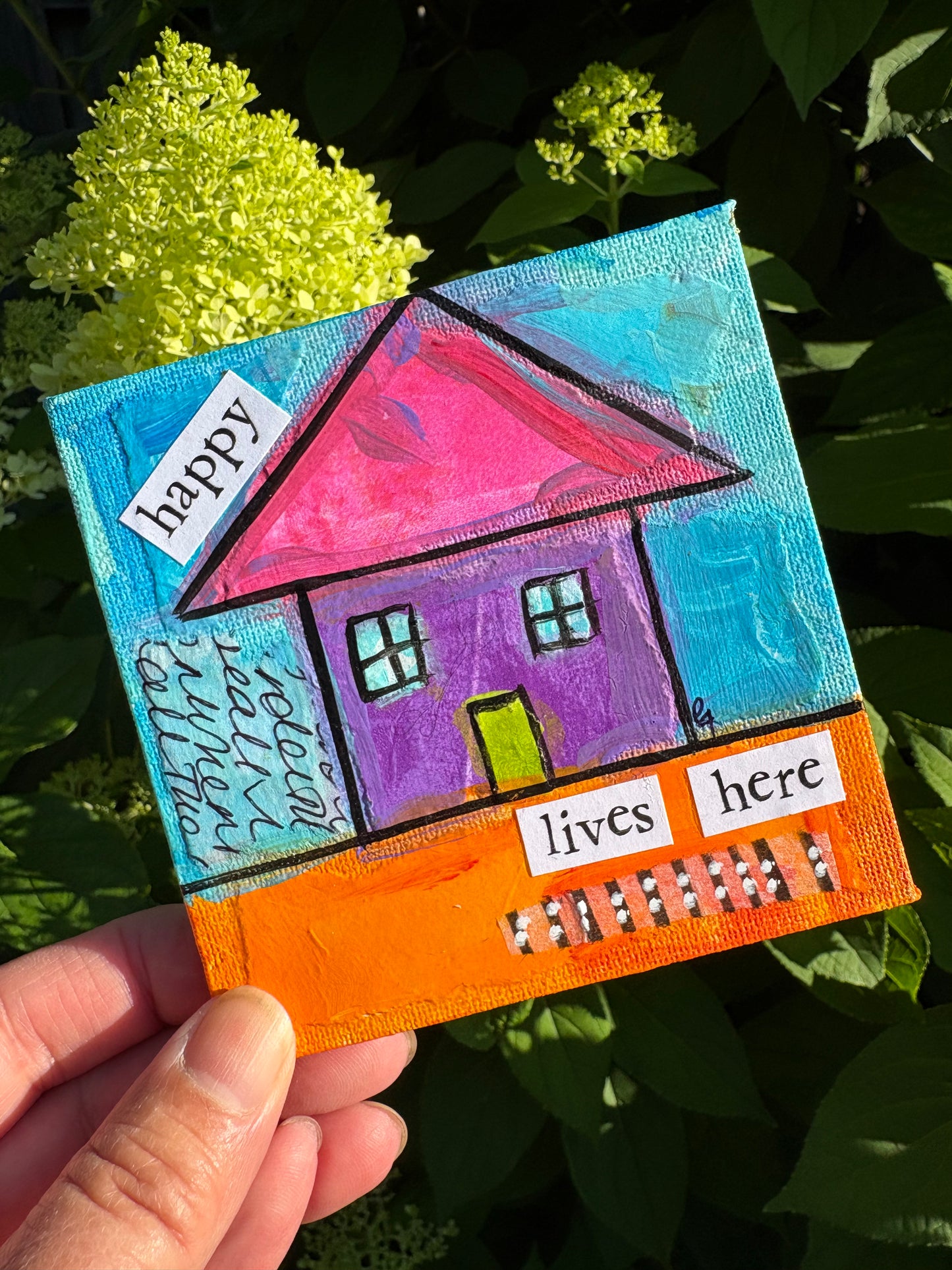 Happy (31/100) |  Original 4x4 Mini House Canvas