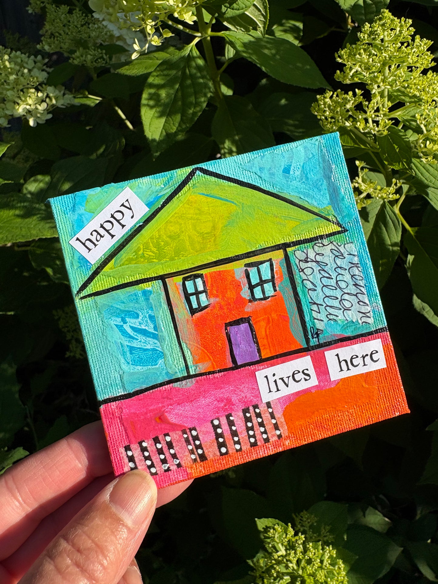 Happy (30/100) |  Original 4x4 Mini House Canvas