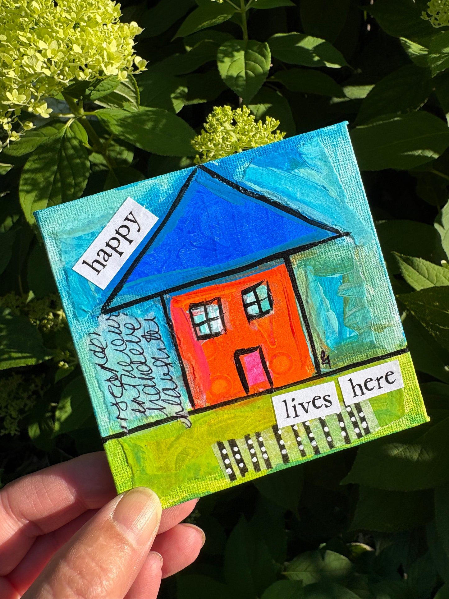 Happy (29/100) |  Original 4x4 Mini House Canvas