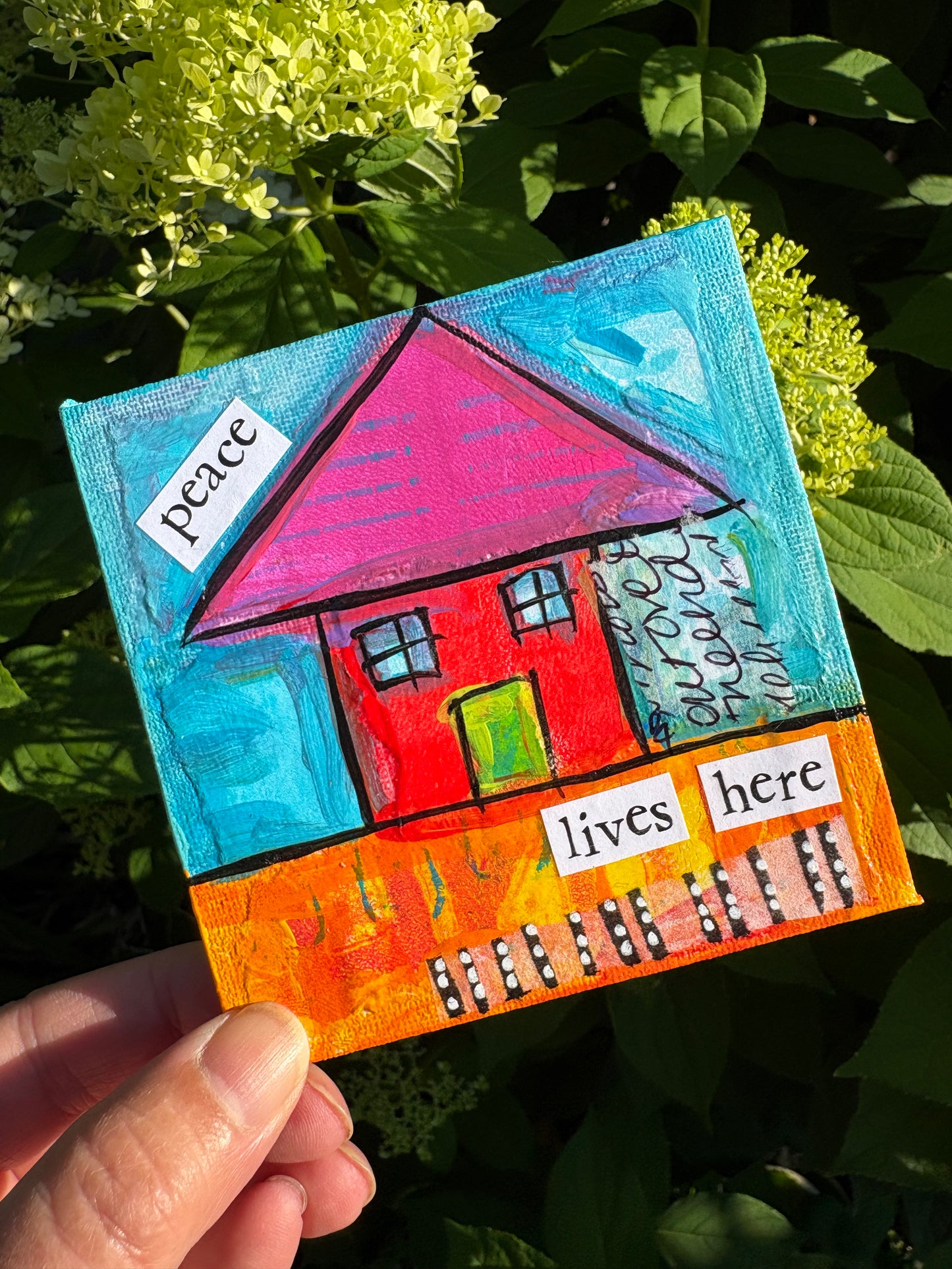 Peace (25/100) |  Original 4x4 Mini House Canvas