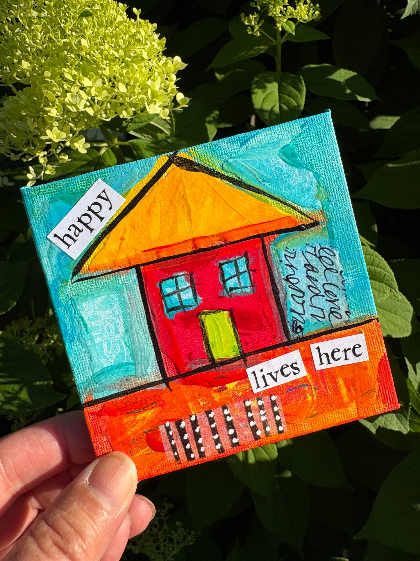 Happy (23/100) |  Original 4x4 Mini House Canvas