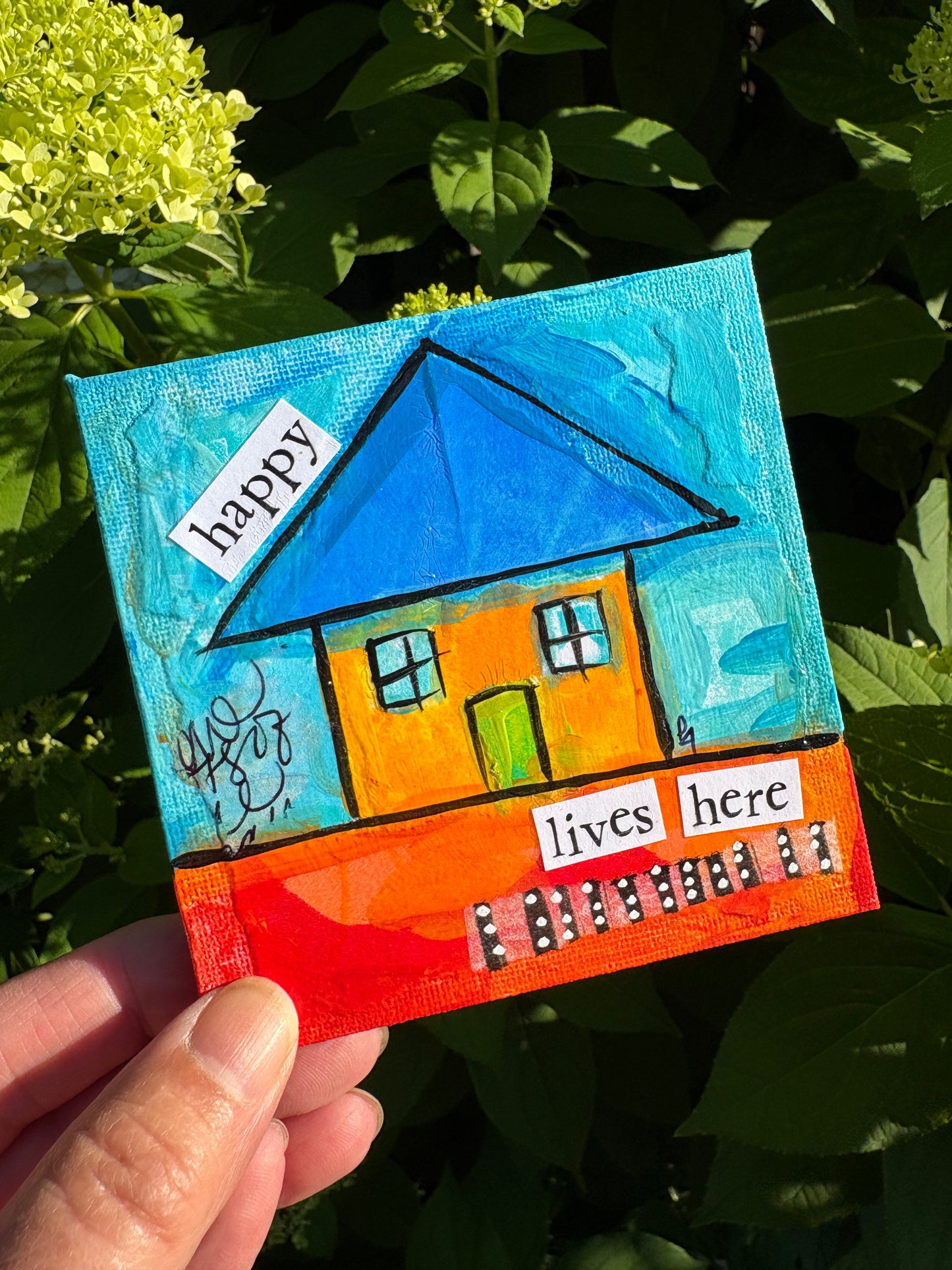 Happy (21/100) |  Original 4x4 Mini House Canvas