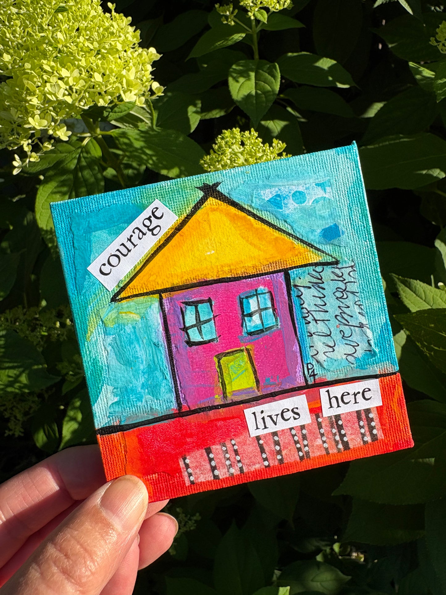 Courage (6/100) |  Original 4x4 Mini House Canvas