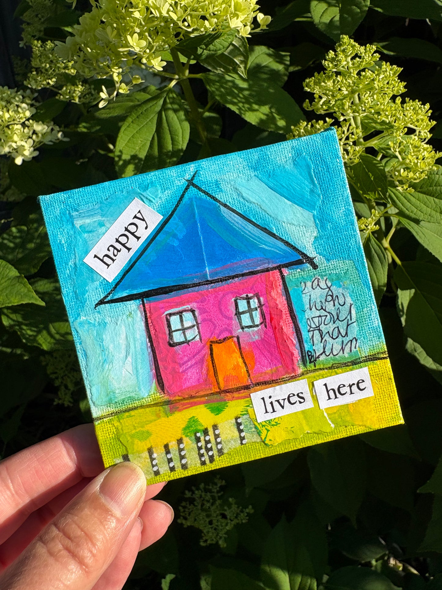 Happy (3/100) |  Original 4x4 Mini House Canvas