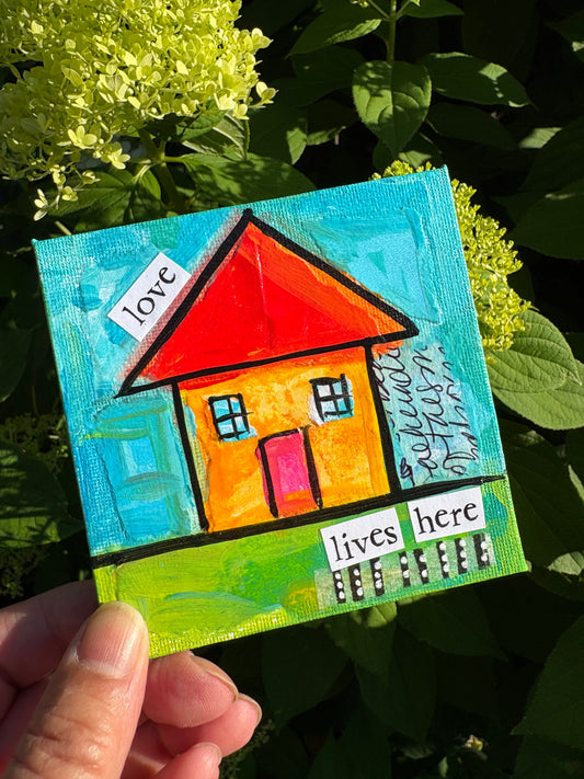 Love (14/100) |  Original 4x4 Mini House Canvas