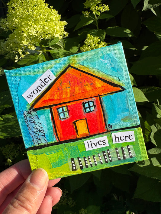 Wonder (13/100) |  Original 4x4 Mini House Canvas