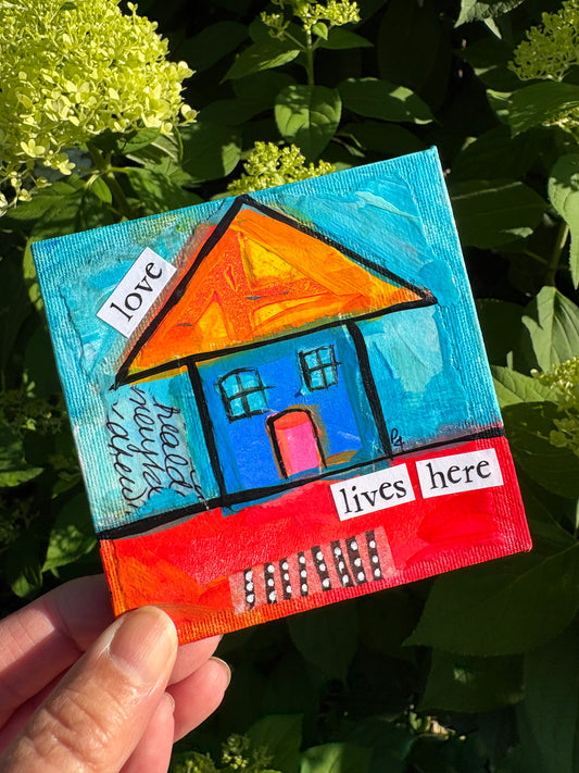Love (12/100) |  Original 4x4 Mini House Canvas