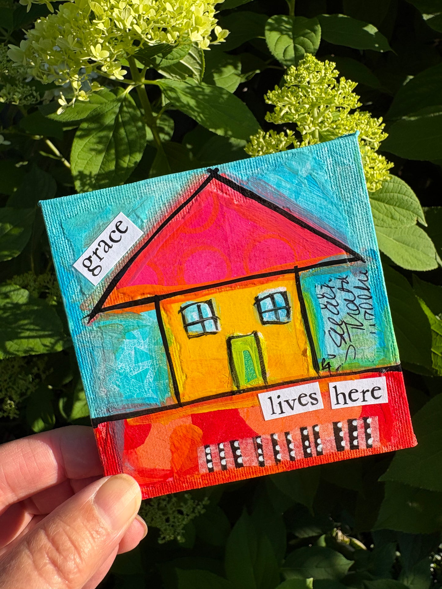 Grace (11/100) |  Original 4x4 Mini House Canvas