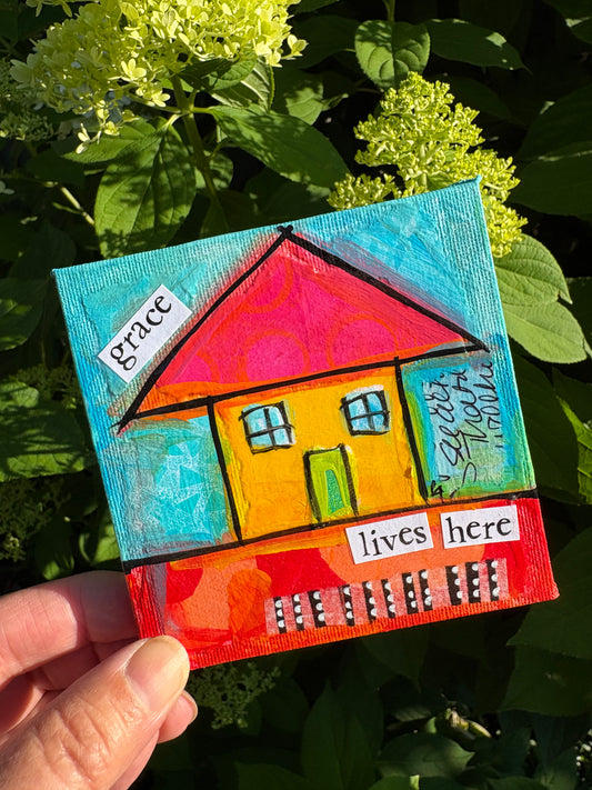 Grace (11/100) |  Original 4x4 Mini House Canvas