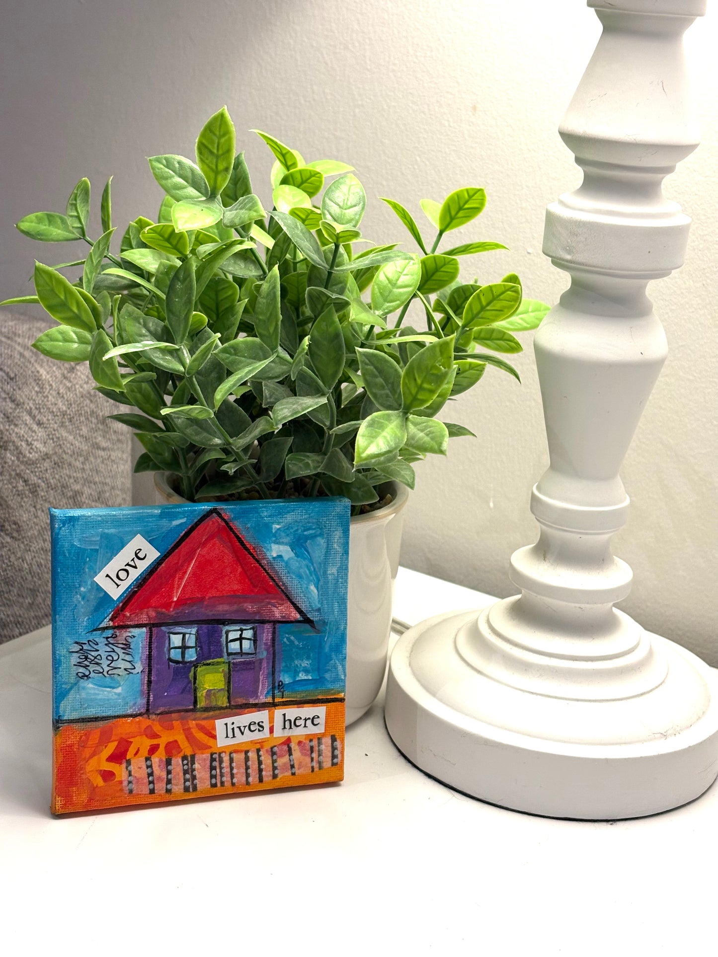 Love (2/100) |  Original 4x4 Mini House Canvas