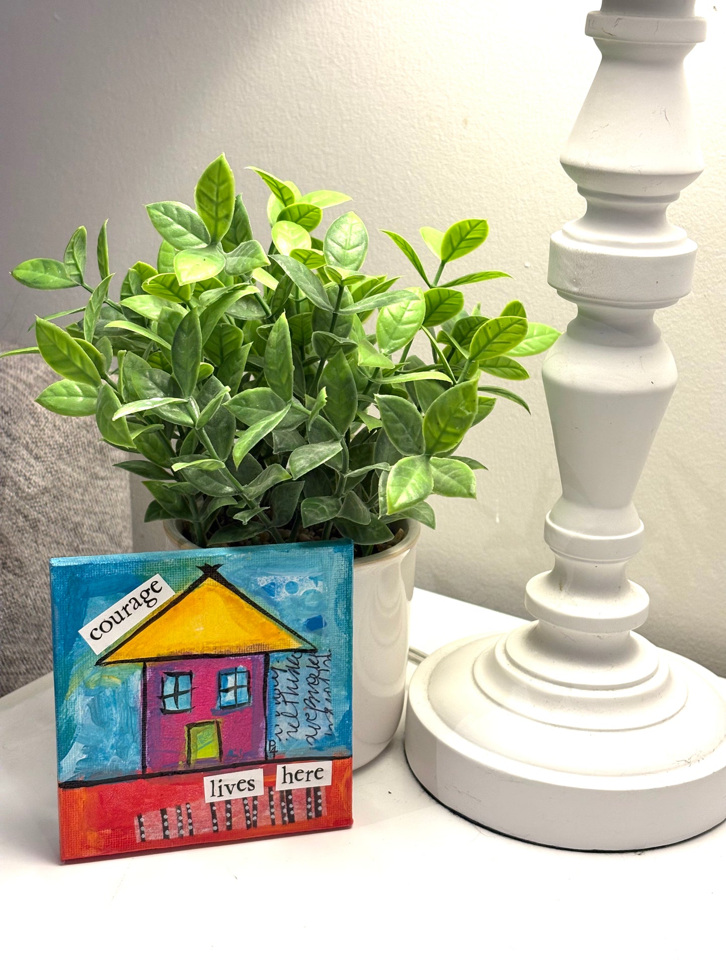 Courage (6/100) |  Original 4x4 Mini House Canvas