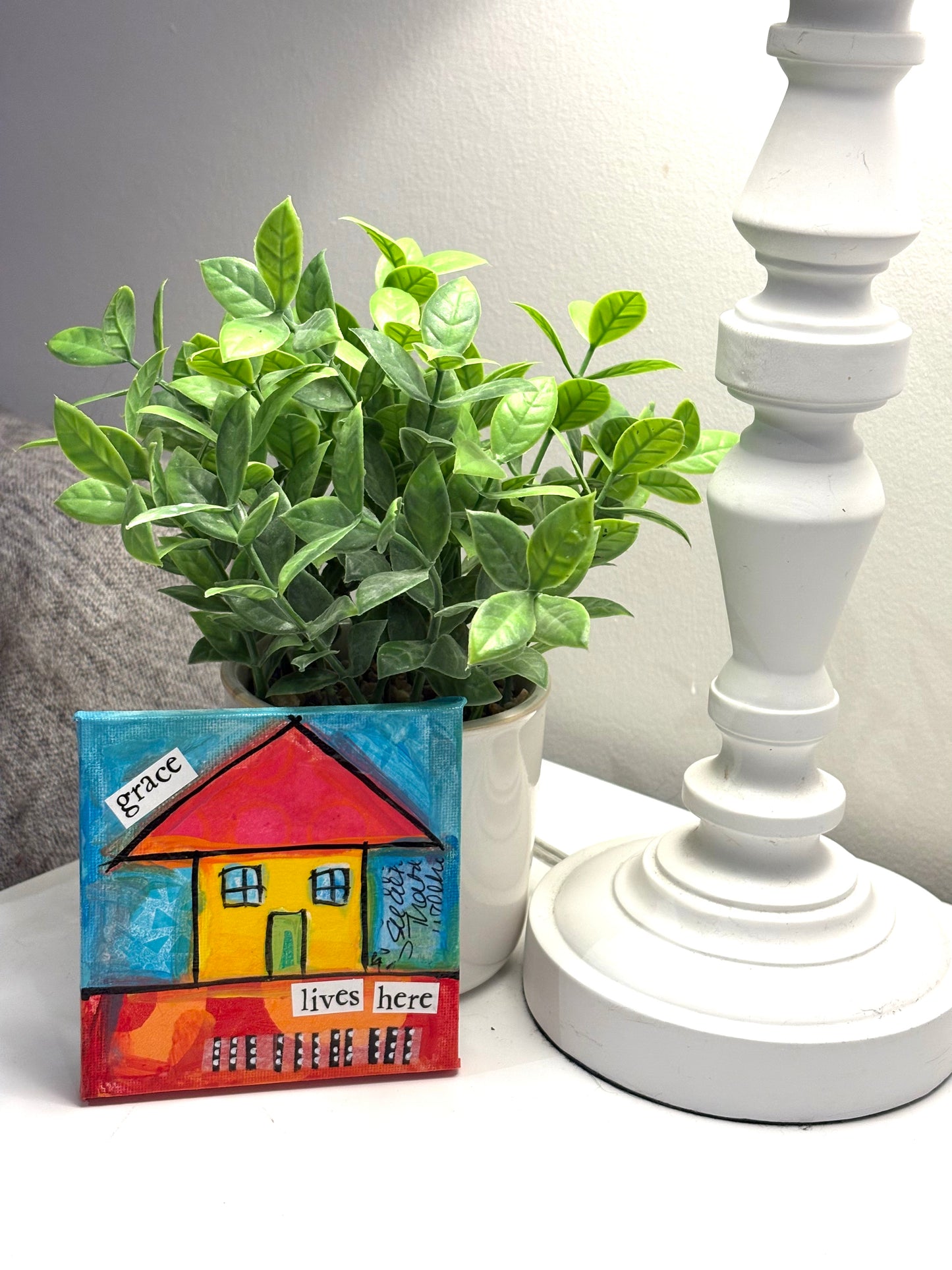 Grace (11/100) |  Original 4x4 Mini House Canvas