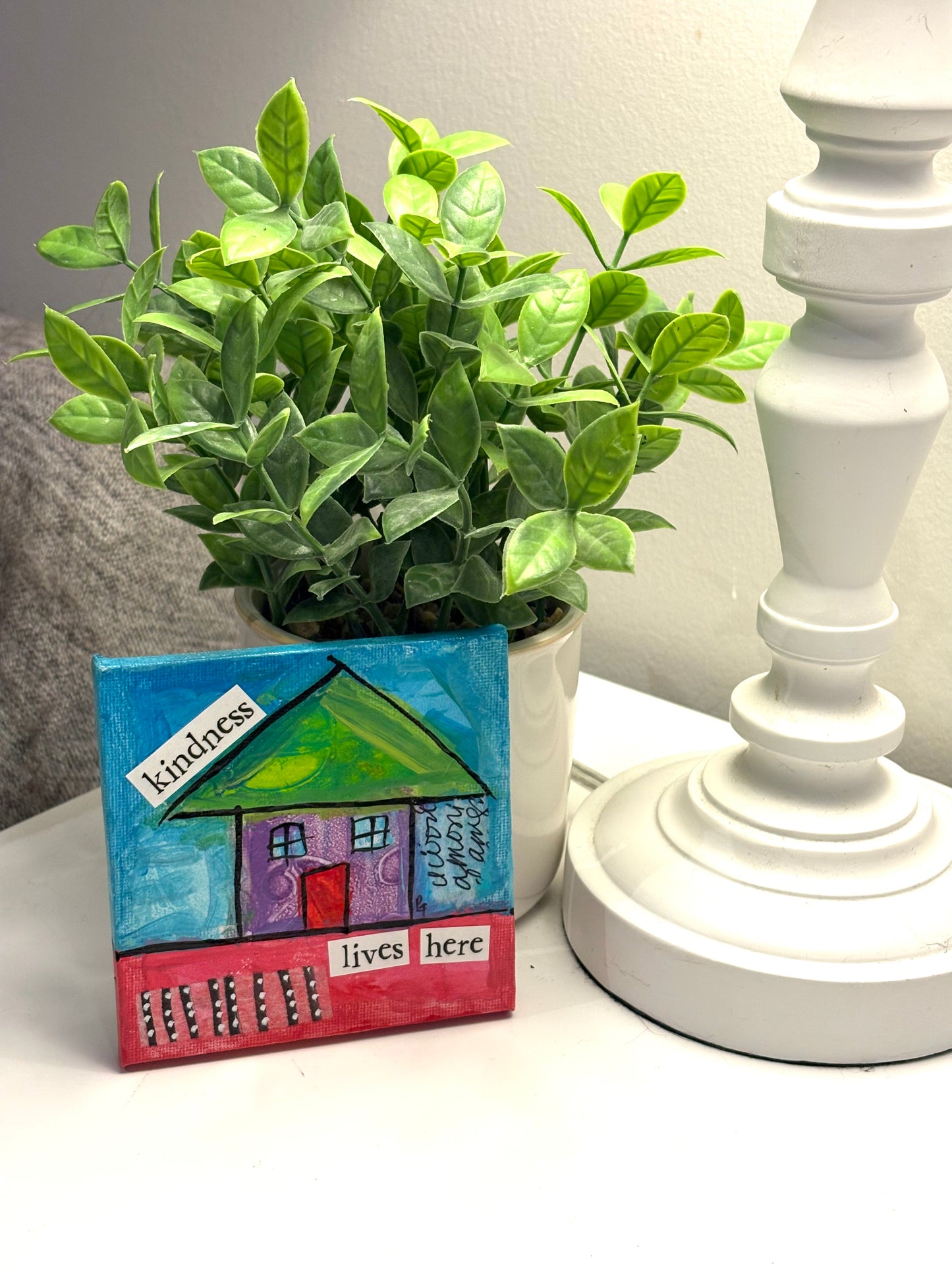 Kindness (16/100) |  Original 4x4 Mini House Canvas