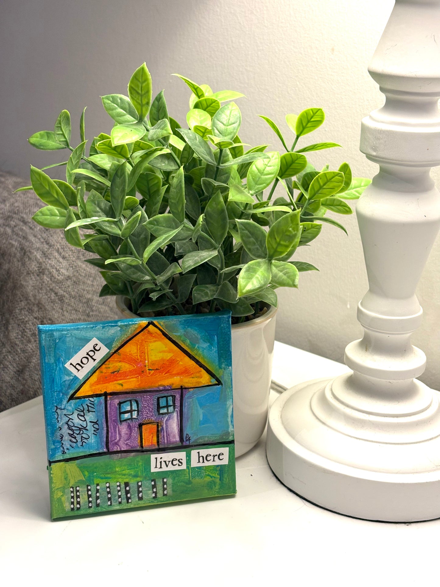 Hope (18/100) |  Original 4x4 Mini House Canvas