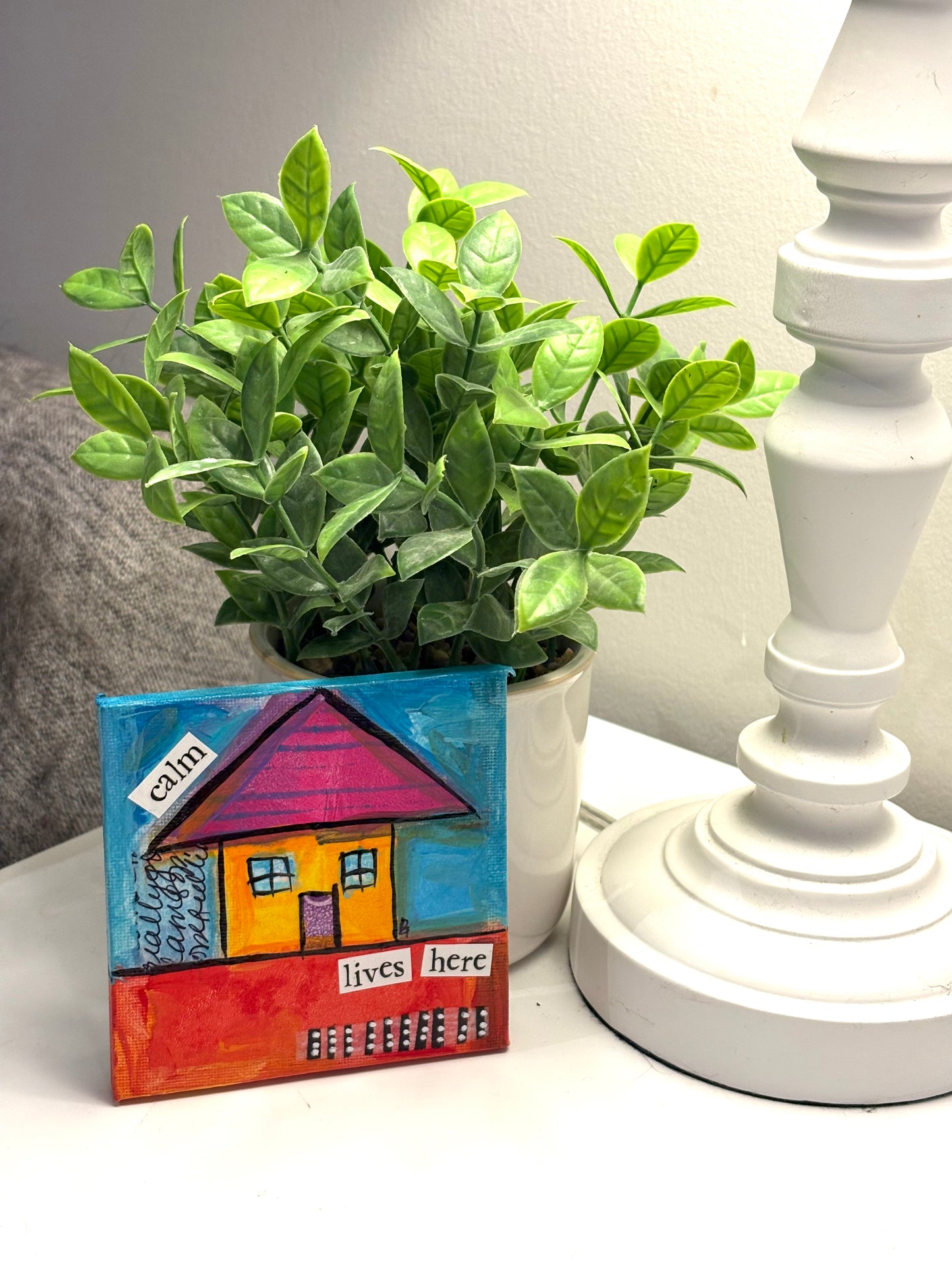 Calm (24/100) |  Original 4x4 Mini House Canvas