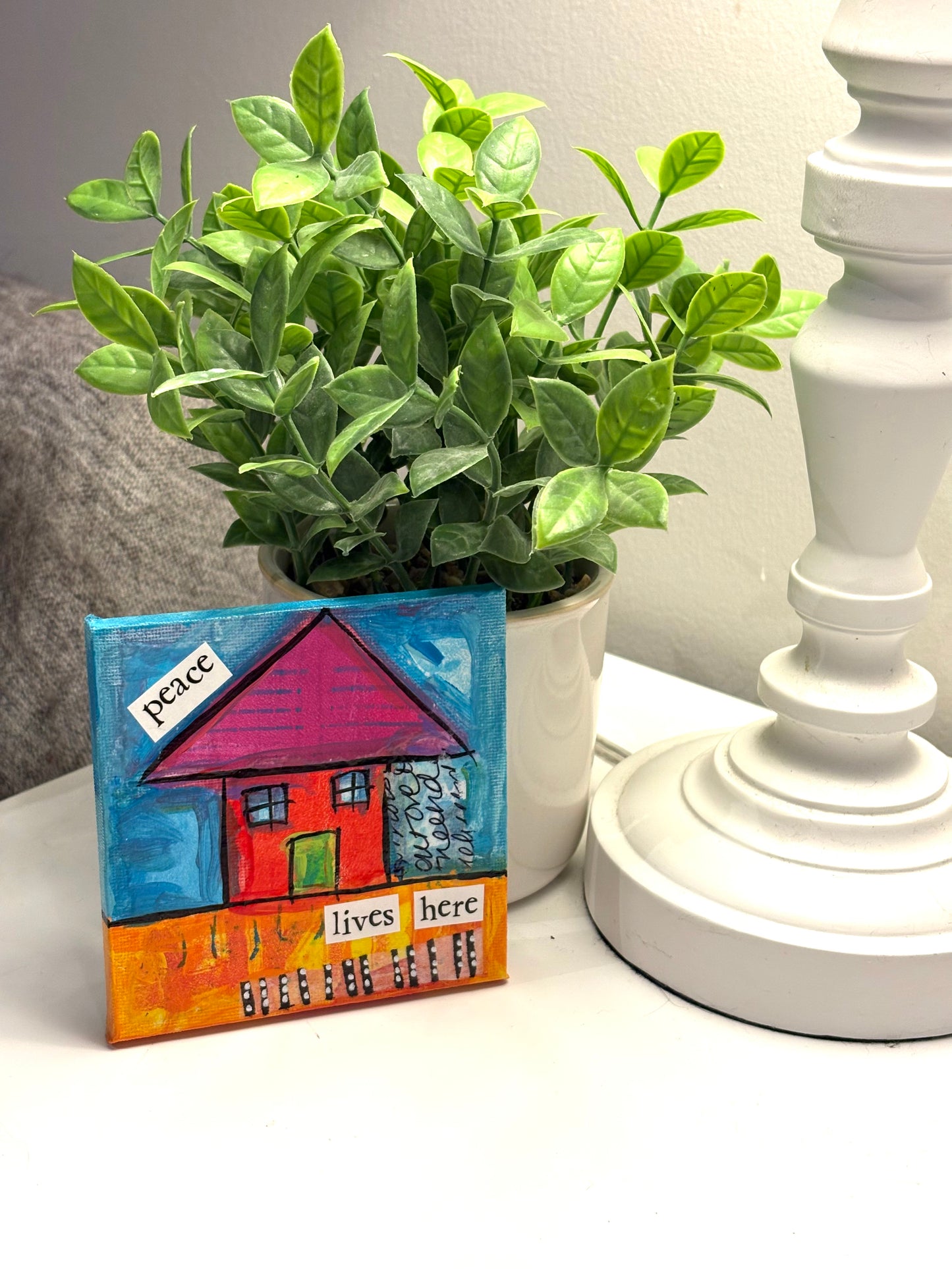 Peace (25/100) |  Original 4x4 Mini House Canvas