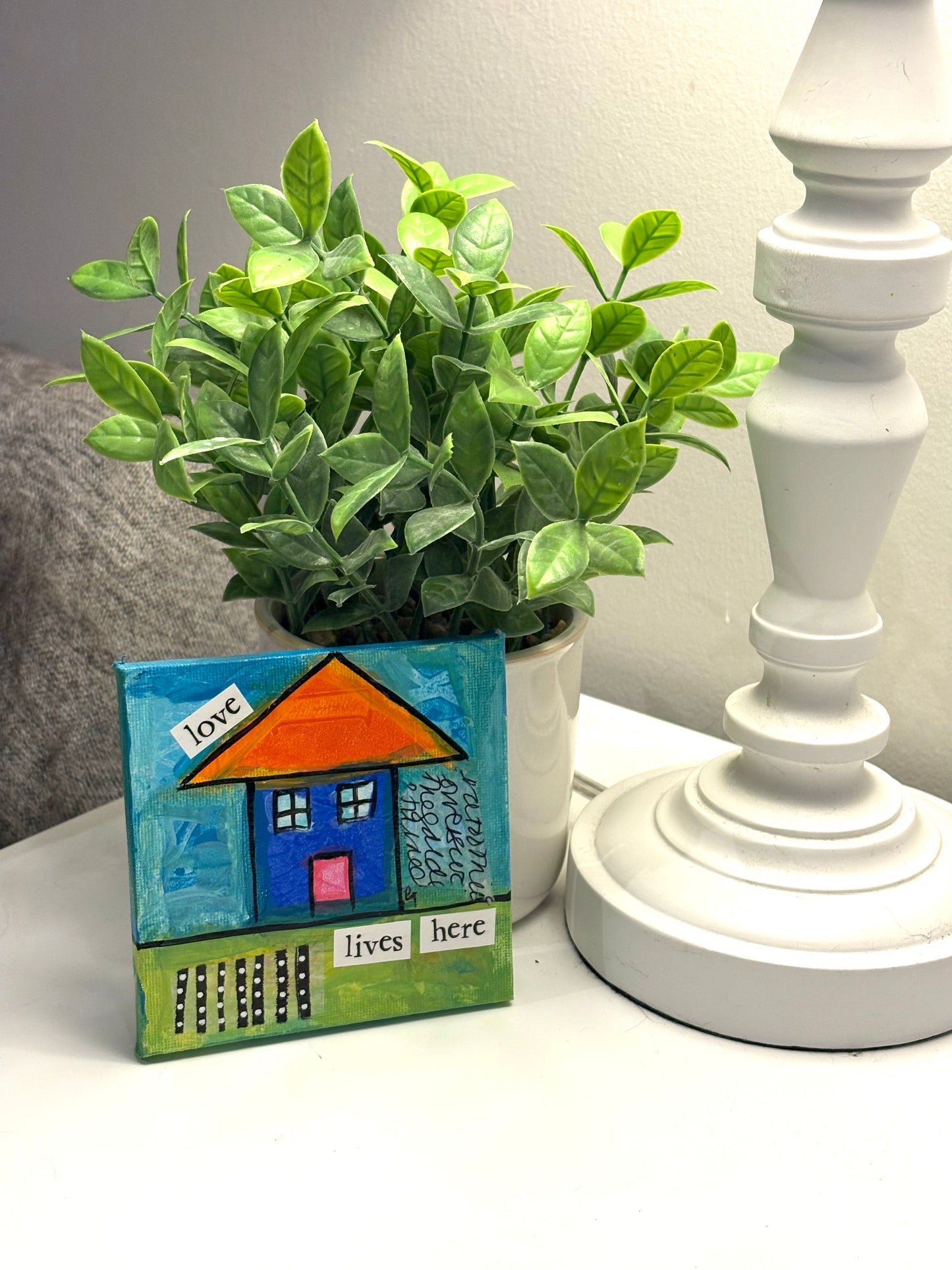 Love (34/100) |  Original 4x4 Mini House Canvas