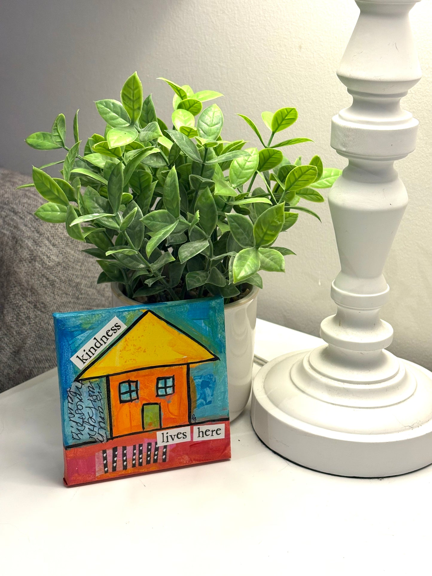 Kindness (35/100) |  Original 4x4 Mini House Canvas