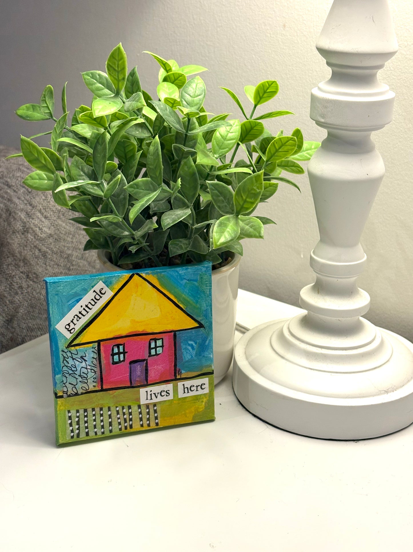Gratitude (36/100) |  Original 4x4 Mini House Canvas